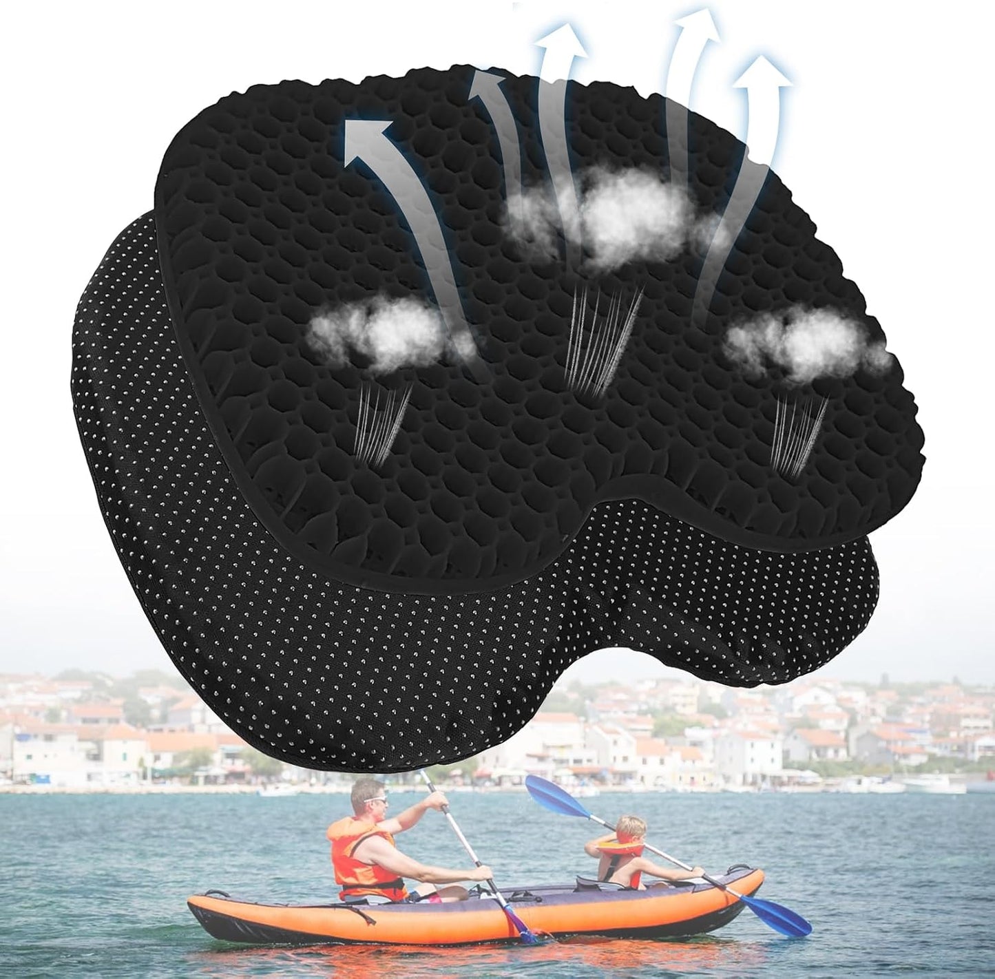 Cojín asiento gel antiderrap kayak impermeable