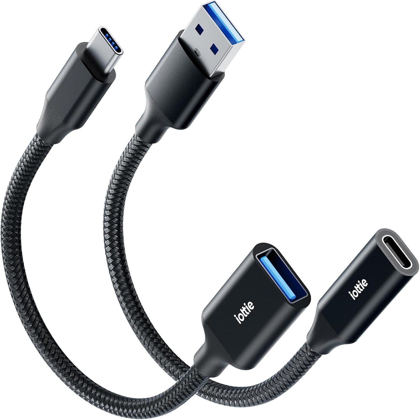 Pack 2 Adaptadores USB C a A Carga Rápida OTG Trenzado