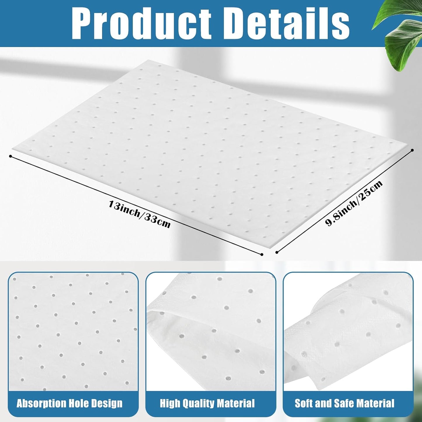 50 Almohadillas Absorbentes Aceite 9.8x13pulg Hogar Garaje