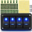 Panel interruptor basculante 4 bandas 12/24V aluminio