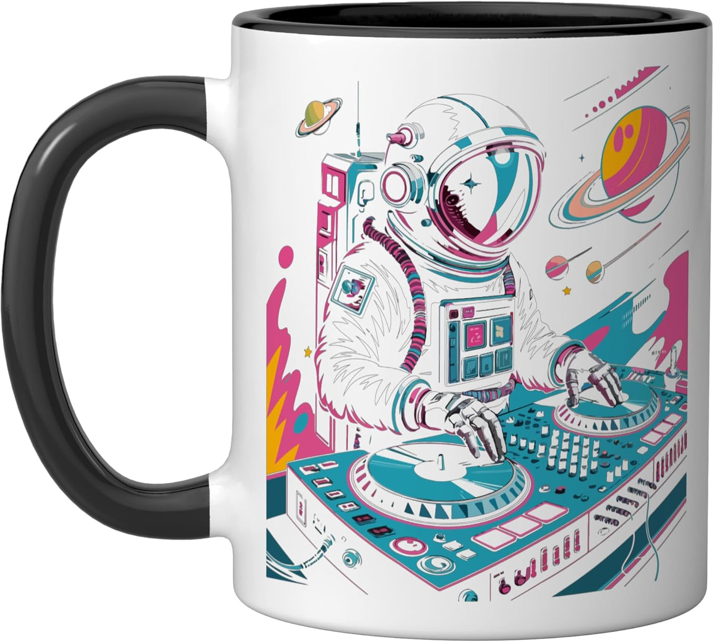 Taza Cerámica Artemis Astronauta Negro/Blanco