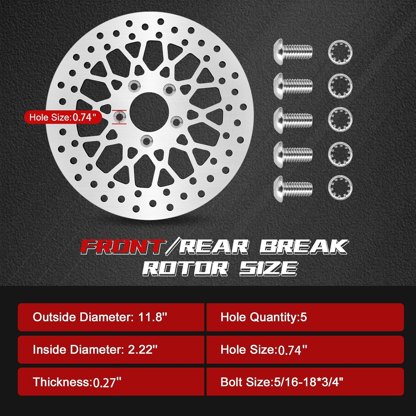 Rotor freno trasero 11.8" comp Harley Electra Glide