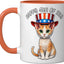 Taza Cerámica Día de la Independencia Gato Devon Rex Naranja/Blanco