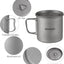 Taza Titanio Soporte Estufa Alcohol Tenedor Plegable