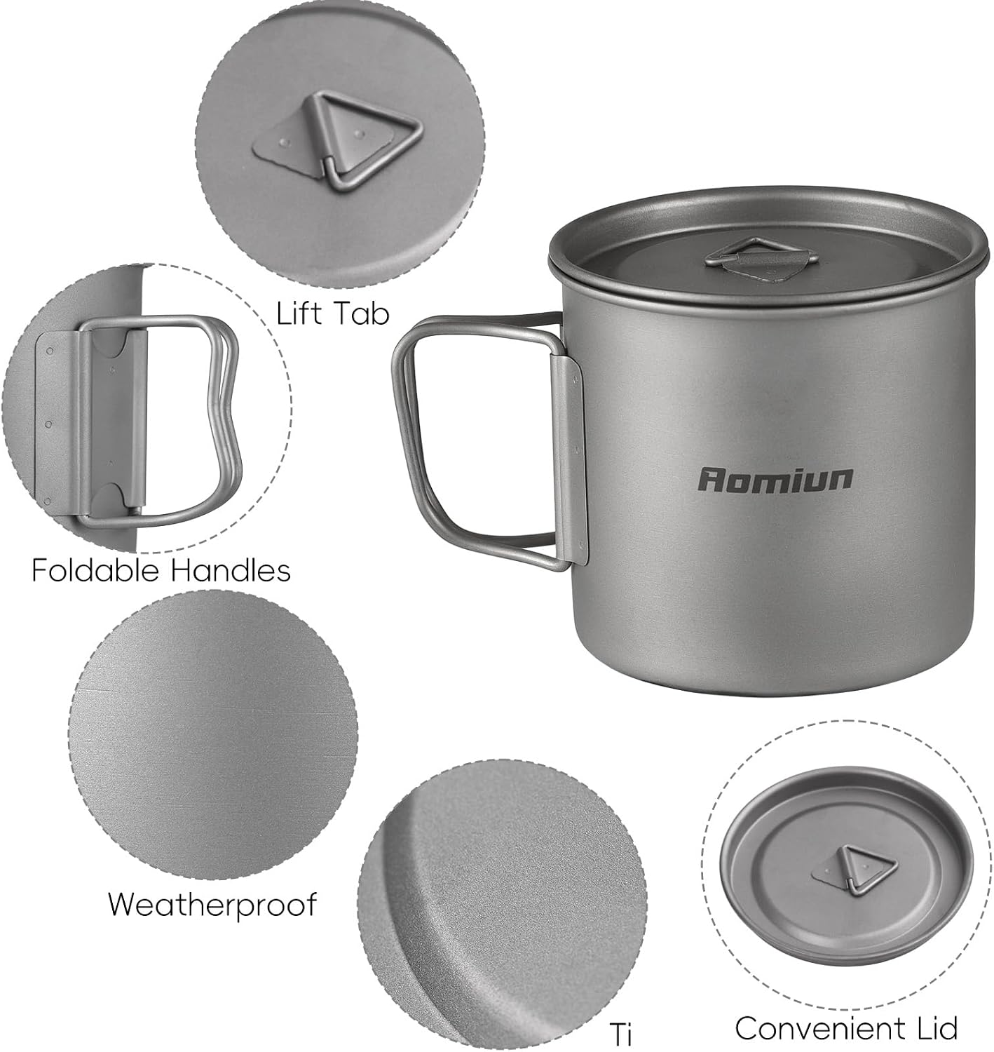Taza Titanio Soporte Estufa Alcohol Tenedor Plegable