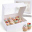 3 Pzas Contenedores Blancos Cupcakes 12uds Con Ventana