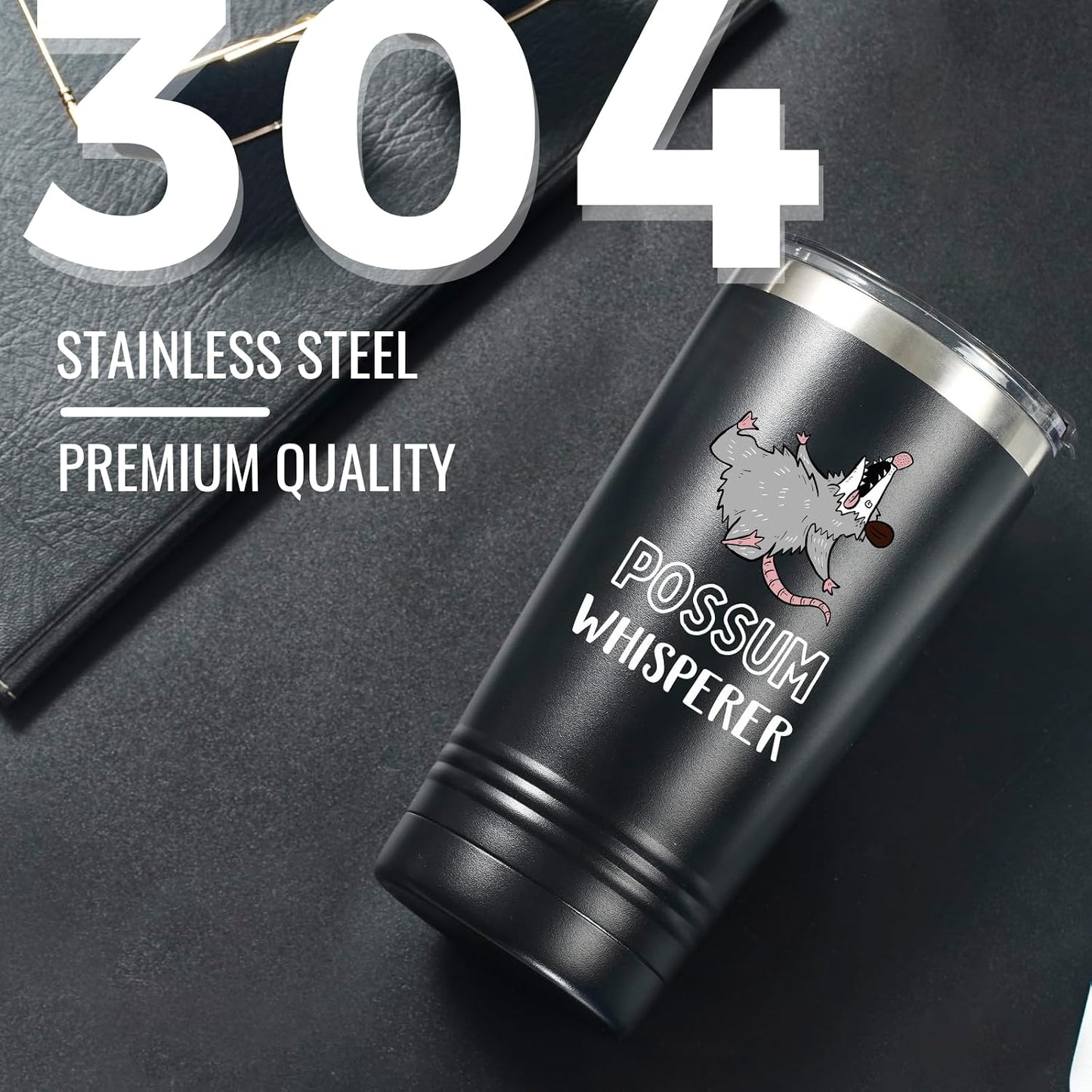 Vaso 20oz a prueba de derrames con tapa regalo negro