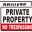 Señal propiedad privada 14x10" aluminio reflectante 2 Uds