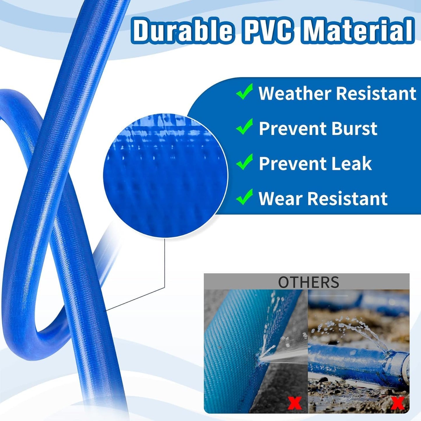 Manguera piscina 2.5pulg x 110ft doble PVC resistente