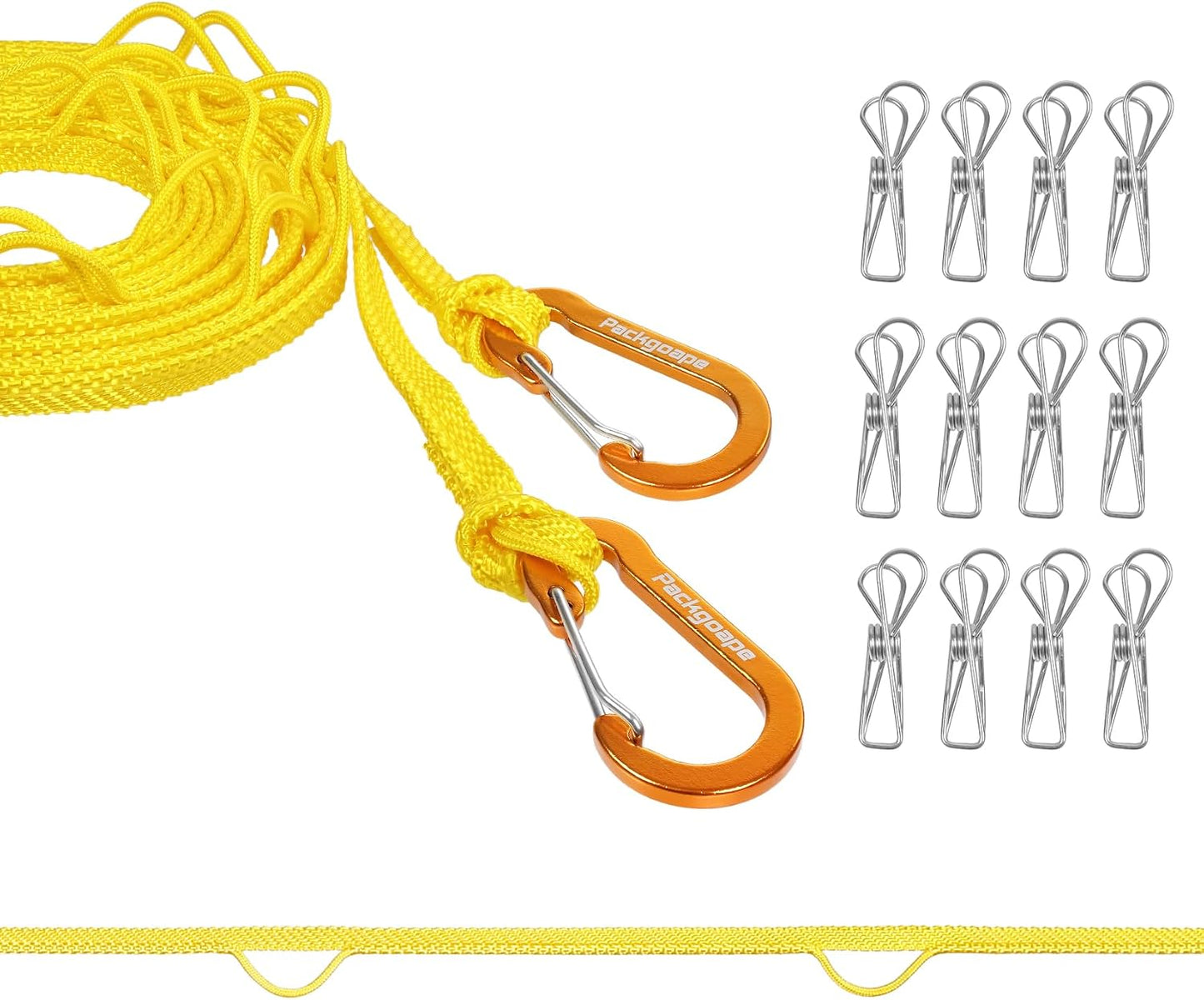 Tendedero portátil resistente al viento 12.5" amarillo
