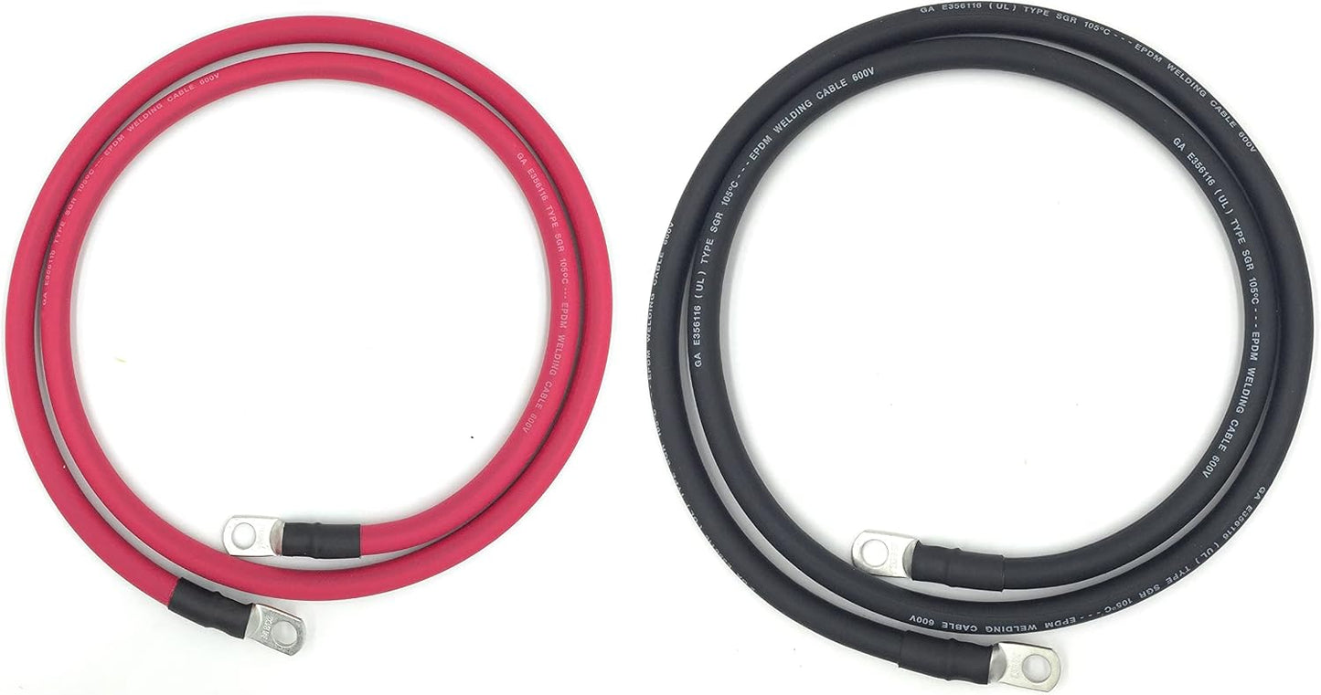 Cables batería 4 AWG 1-15pies cobre puro