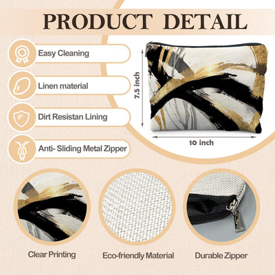Bolsa maquillaje estuche cosméticos Boho negro dorado