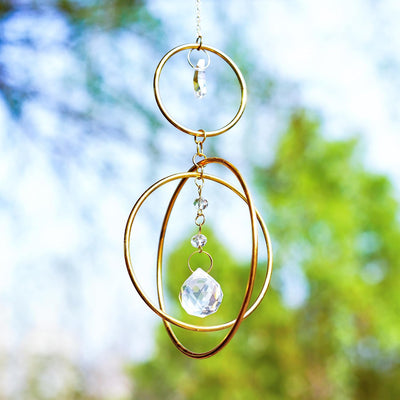 Atrapasoles cristal rotación anillo decoración ventana
