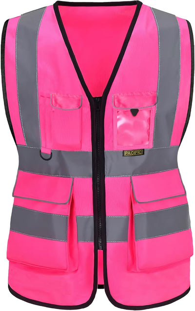 Chaleco seguridad mujer alta visibilidad rosa talla S
