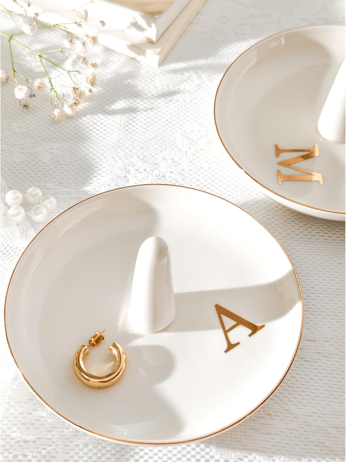 Bandeja cerámica monograma anillos regalo compromiso mujer