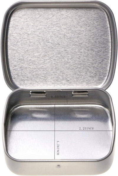 Caja metal 2.23x1.76pulg para aretes y alfileres