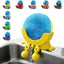 Soporte esponja colgante impreso 3D con drenaje amarillo