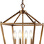 Linterna pagoda metal LED 4 bombillas color dorado