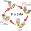 Kit adaptador SMA a F RF coaxial comp RG6 Baofeng