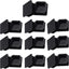 Tapones cuadrados plástico 1.26pulg para silla poste negro pack 20