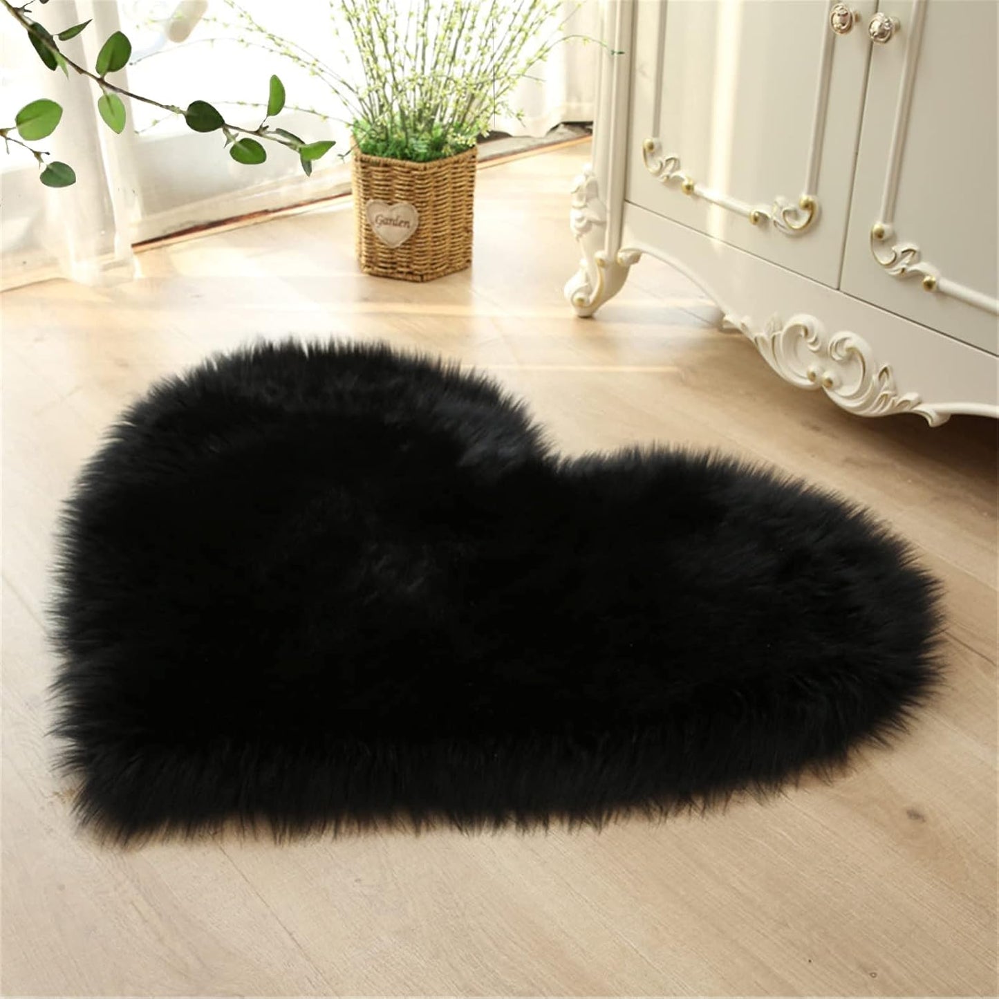 Alfombra corazón pelo sintético 2x3ft dormitorio sala