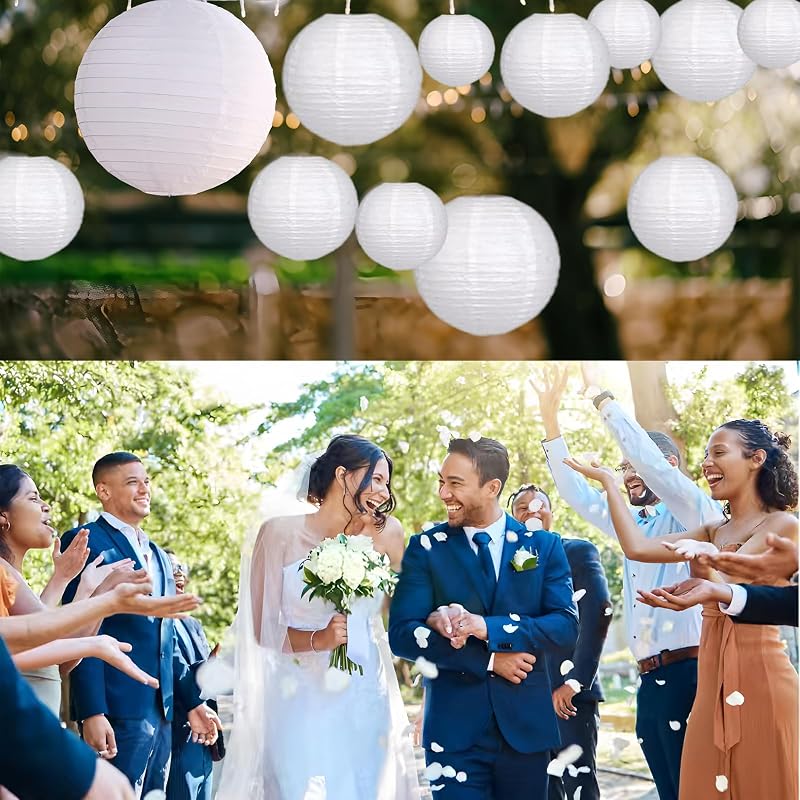 12 Linternas Papel 6-12pulg Decoración Bodas Hogar Jardín