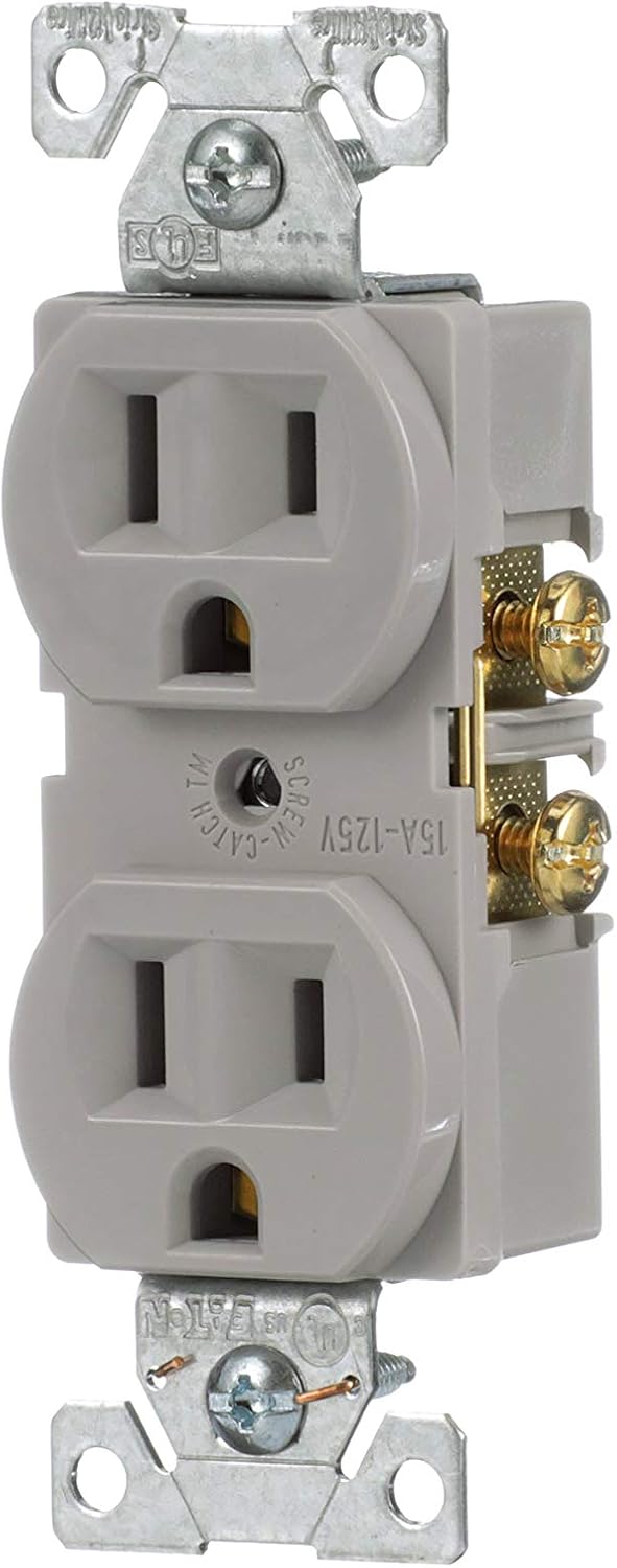 Receptáculo dúplex 15A 125V color gris