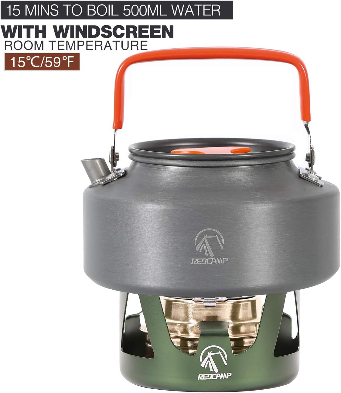 Mini estufa alcohol latón soporte aluminio camping verde
