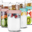 Recipientes vidrio 4 y 16oz con tapas set 6 tazas parfait