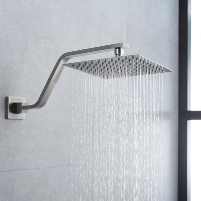Brazo ducha níquel cepillado forma S 16pulg pared