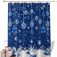 Cortina ducha Navidad con copos nieve 12 ganchos impermeable