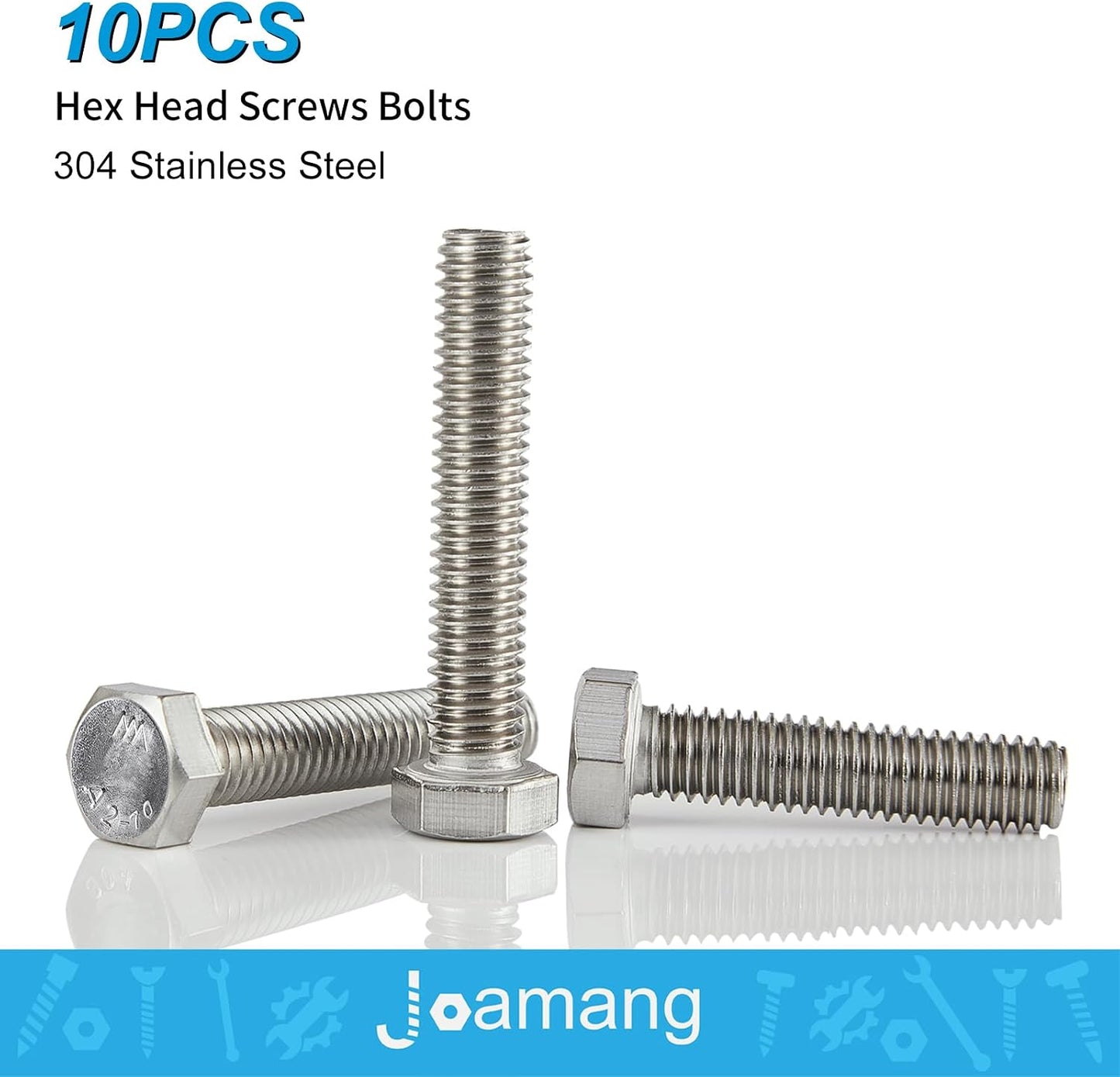 Tornillos hexagonales M10 acero inox A2-70 rosca métrica