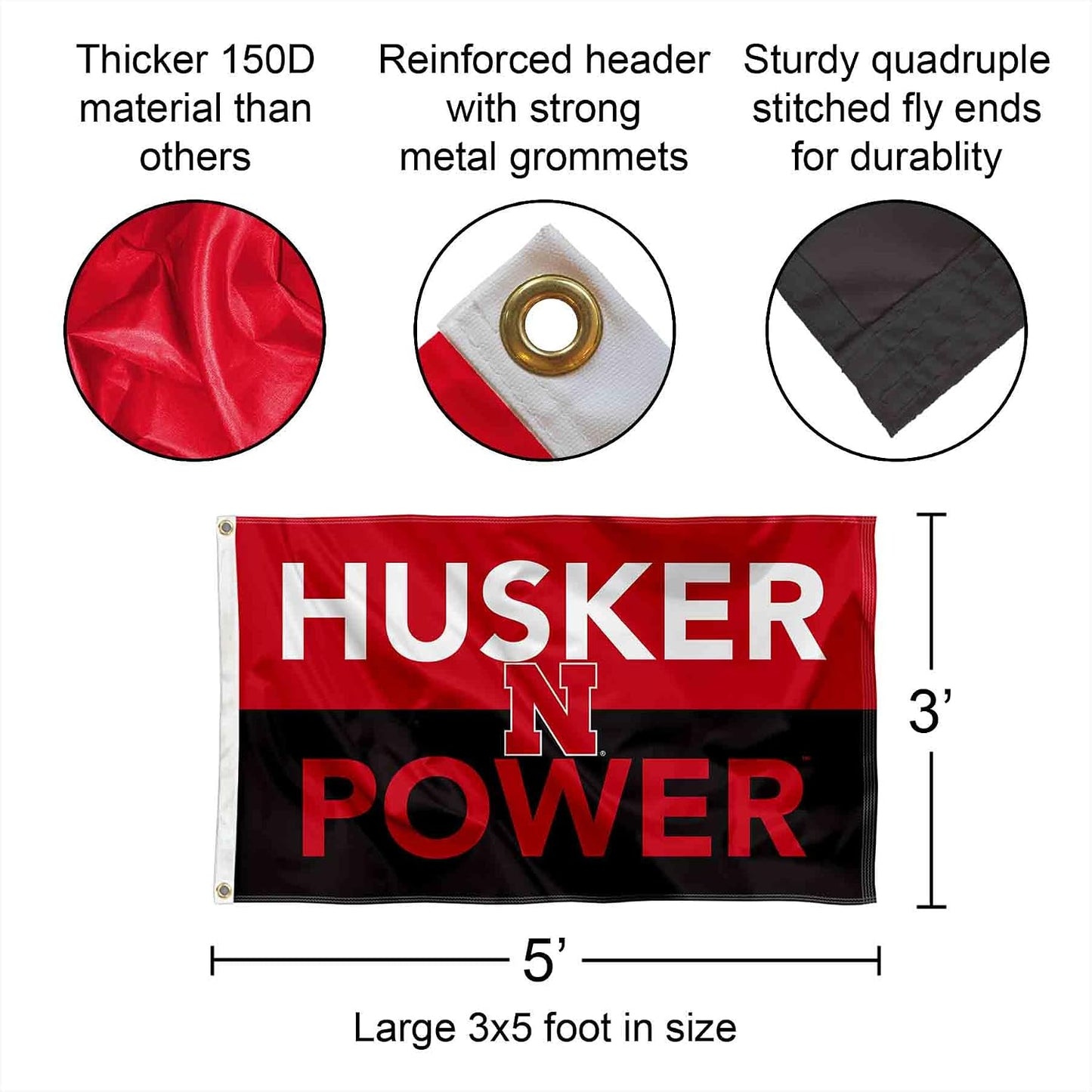 Bandera Nebraska Cornhuskers Husker Power exterior