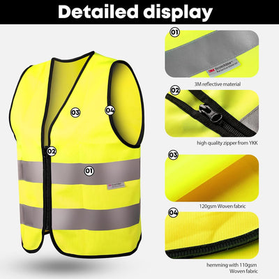 Chaleco seguridad niños 3-12 años 3M malla punto 6 colores