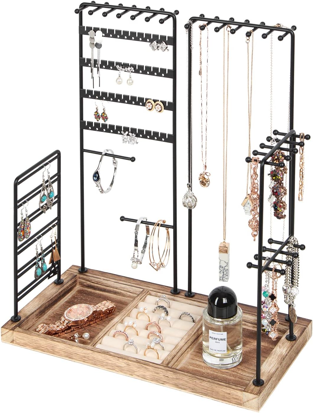 Soporte joyas 4 niveles para aretes collares pulseras