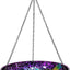 Baño colgante pájaros 11" cuenco metal color púrpura y azul