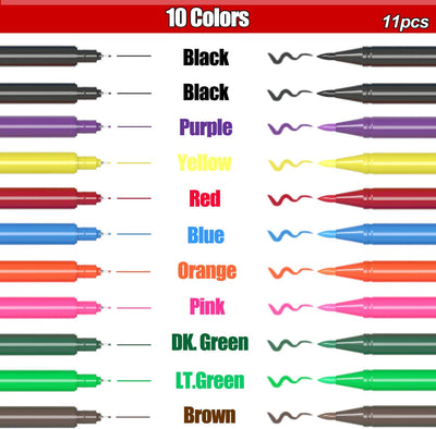 Marcadores comestibles 10 colores punta ultrafina para pasteles