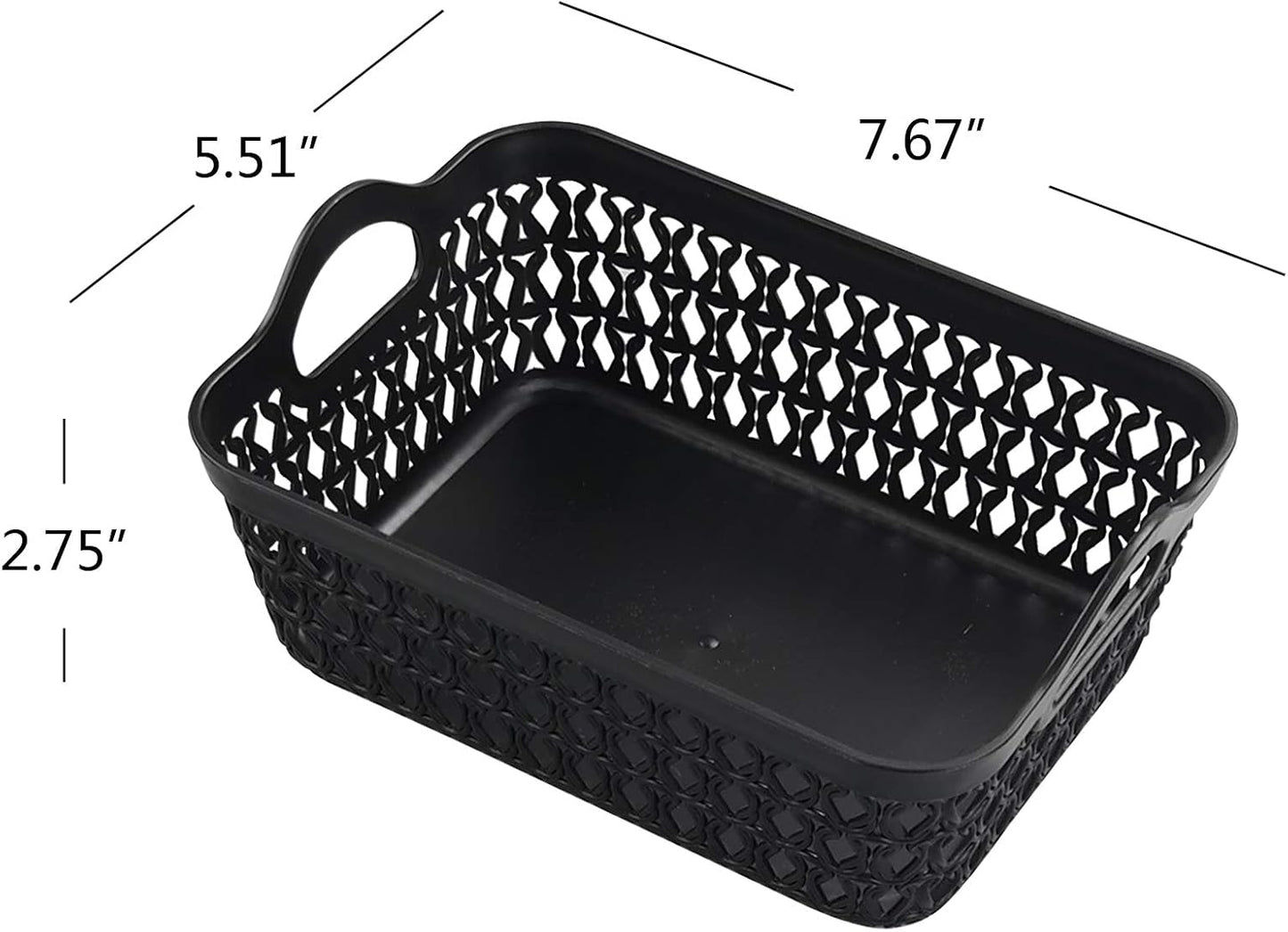 12 Pzas Bandejas Plástico Almacenamiento Negro