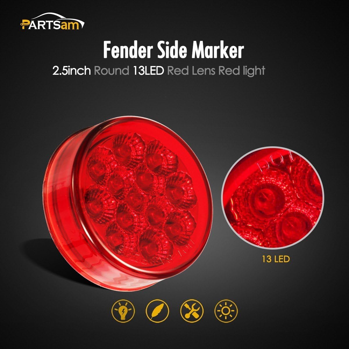 2 Luces LED Redondas 12V para Remolque Camión