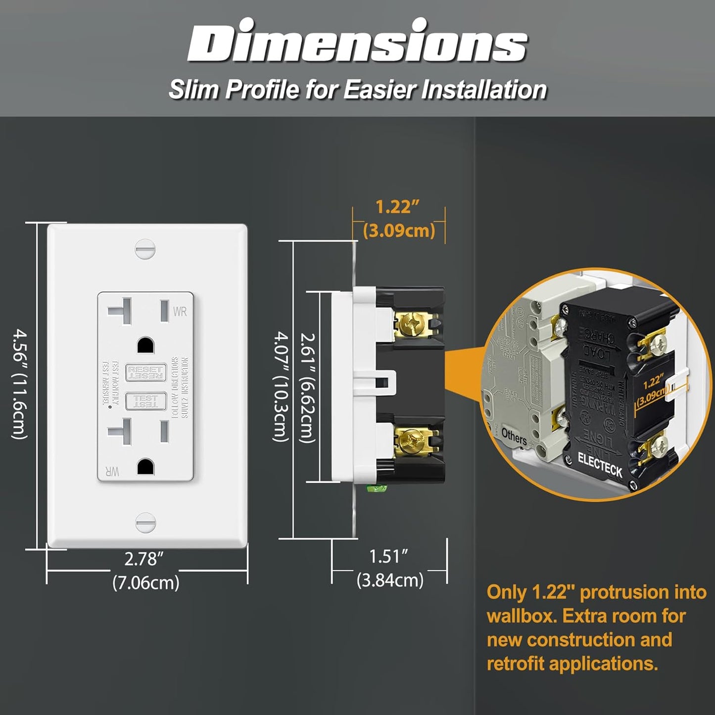 10 Tomas GFCI 20A Resistentes Exteriores con Led y Placa