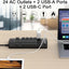 Regleta sobretensión 20pulg 24 tomas 4 USB 1875W