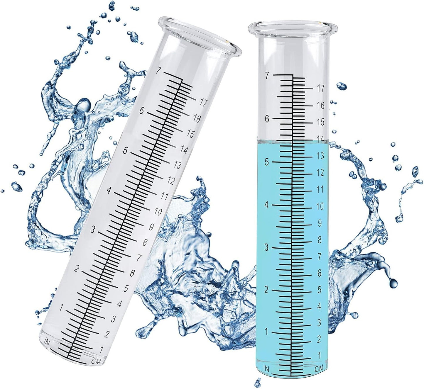 Tubo repuesto medidor lluvia 7" vidrio 8.27x2" 2uds