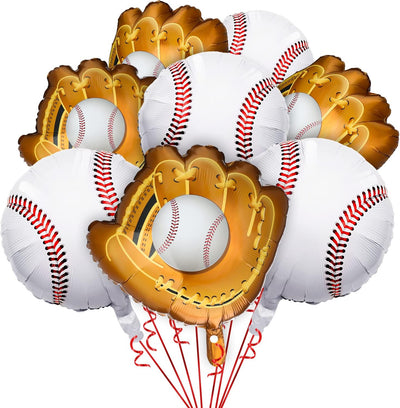 8 Globos Béisbol Aluminio 18pulg Decoración Cumpleaños Adultos