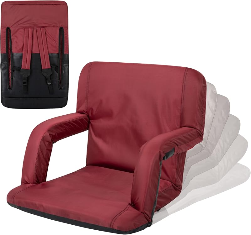 Asiento plegable reclinable estadio con respaldo y cojín