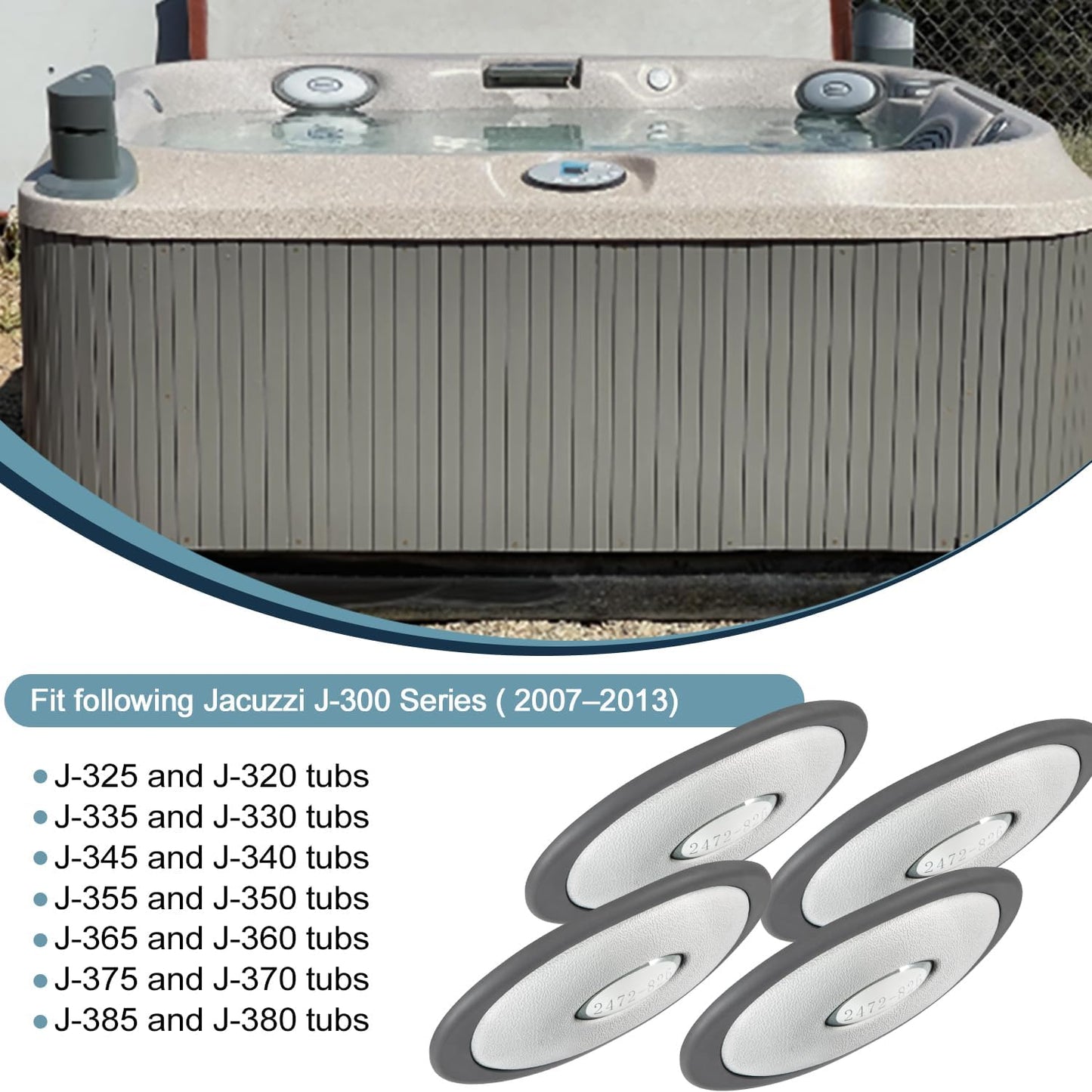 4 Almohadas soporte trasero serie J300 2007-13