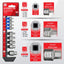 Set dados hexagonales 9 pzas 0.118-0.551pulg