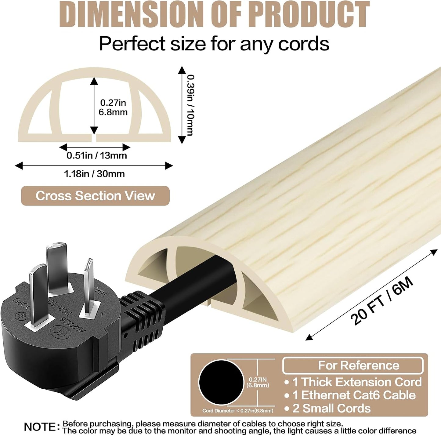 Cubierta autoadhesiva para cables 20ft oficina