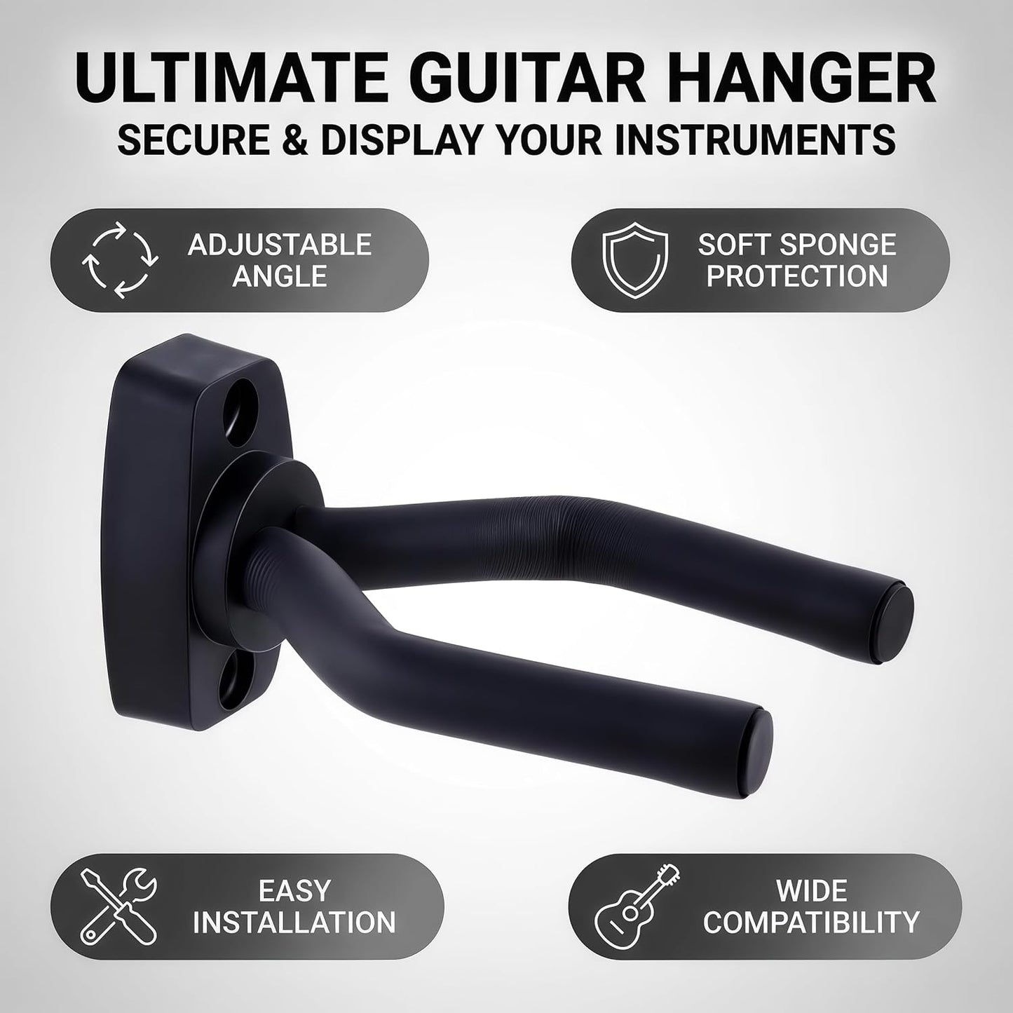 Soporte pared guitarra pack 4 unidades adapta todos tamaños