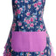 Delantal floral mujer bolsillos ajustable cocina