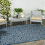 Alfombra lavable exterior 4x5ft7" azul marino y gris